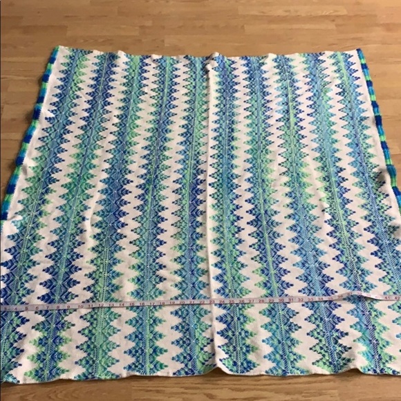46 x 50 woven beach blanket towel mat blue & green - Picture 1 of 4